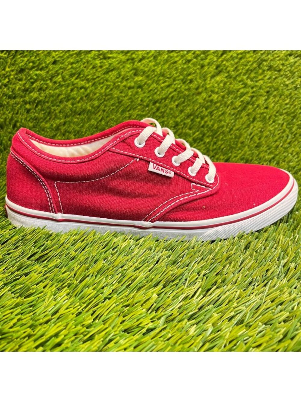 Vans‎ Atwood Low Womens Size 6.5 Red White Athletic Skateboard Shoes Sneakers